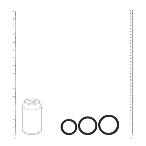 LEVELZ Zestaw 3 silikonowych pierścieni L/XL/XXL czarny