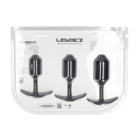 LEVELZ Zestaw 3 silikonowych stożkow z obciążeniem - czarny, rozmiary S/M/L