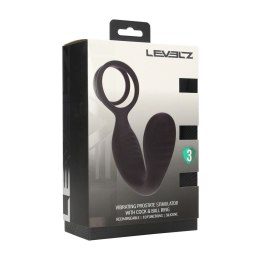 LEVELZ - silikonowy stymulator prostaty z pierścieniem, czarny