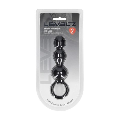 Levelz Sonda Anatomiczna Silikonowa z Kulkami i Uchwyt Pętla Czarna