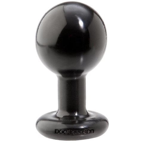 Doc Johnson Round Plug Medium Czarny - anatomiczny kształt, Sil-A-Gel