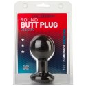 Doc Johnson Round Plug Medium Czarny - anatomiczny kształt, Sil-A-Gel