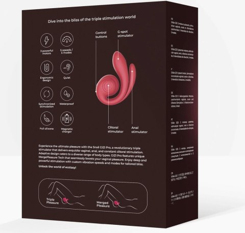 SVibe GIZI Pro Triple Stimulator Bordeaux - potrojna technologia masażu