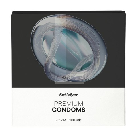 Satisfyer L Prezerwatywy Premium 57mm 100 sztuk - Duży rozmiar, komfortowy kroj