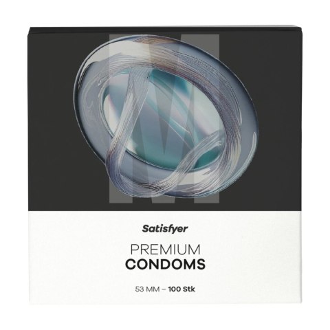 Satisfyer Prezerwatywy rozmiar M 53 mm 100 sztuk minimalistyczne opakowanie