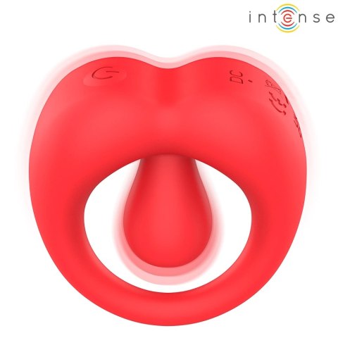 Intense Russell - Pierścień wibrujący z wypustką, czerwony, 10 trybow