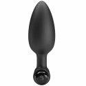 MR PLAY Super Power korek analny z wibracją USB czarny silikonowy