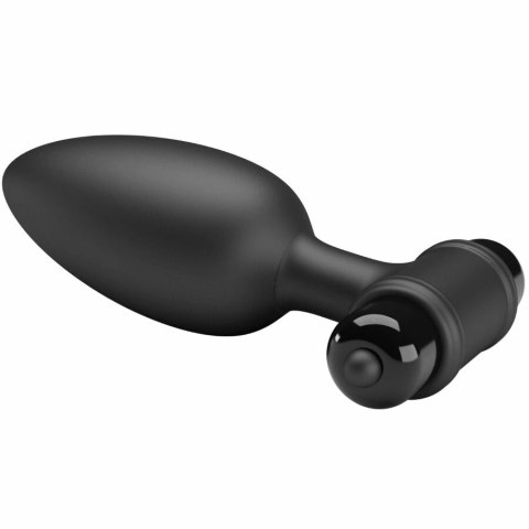 MR PLAY Super Power korek analny z wibracją USB czarny silikonowy