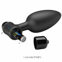 MR PLAY Super Power korek analny z wibracją USB czarny silikonowy