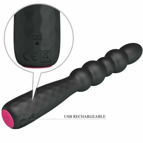 MR PLAY wibrujący korek analny elastyczny 12 trybow czarny USB