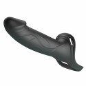 Pretty Love Landon czarny system intymny wibracyjny strap-on 18 cm