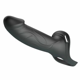 Pretty Love Landon czarny system intymny wibracyjny strap-on 18 cm