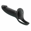 Pretty Love Landon czarny system intymny wibracyjny strap-on 18 cm