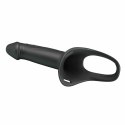 Pretty Love Landon czarny system intymny wibracyjny strap-on 18 cm