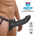 Pretty Love Landon czarny system intymny wibracyjny strap-on 18 cm
