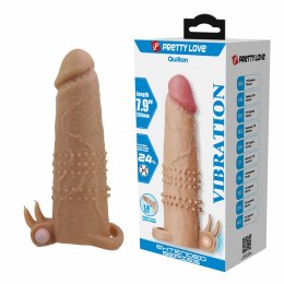Pretty Love Quillon - silikonowa nakładka intymna z wibracją, 17 cm