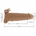 Pretty Love Quillon - silikonowa nakładka intymna z wibracją, 17 cm