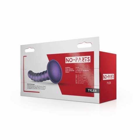 No-Parts Metallic Purple - anatomiczny model silikonowy z przyssawką 17 cm