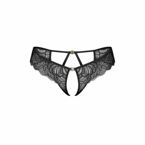 Obsessive Divienne String bezszwowy czarny z ozdobnymi detalami 2XL/3XL