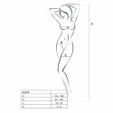 Passion BS074 kostium jednoczęściowy biały z motywem koronkowym One Size