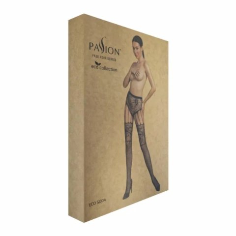 Passion ECO S004 Bodystocking Czarny - Ekologiczny Komfort i Styl One Size