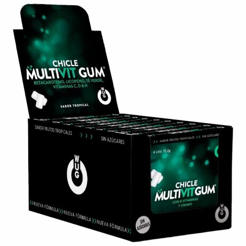 WUG GUM Multivitamina - Gumy do żucia z witaminami i zieloną herbatą 12x8szt