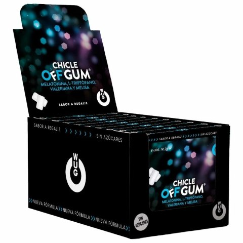 WUG GUM OFF - Gumy do żucia z melatoniną, melisą i tryptofanem 12x8szt