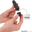 BLACK & SILVER GERI Intymna Kula Wibracyjna USB 8 Trybow Czarna 10x2,2cm