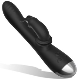 BLACK&SILVER Adam Czarny - Intymny masażer silikonowy z podwojnym silnikiem