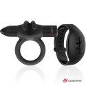 BLACK&SILVER Agron - pierścień silikonowy z pilotem WATCHME, czarny