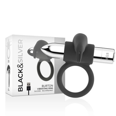 BLACK&SILVER Burton 10 Trybow Wibracji Pierścień Akumulatorowy Silikonowy