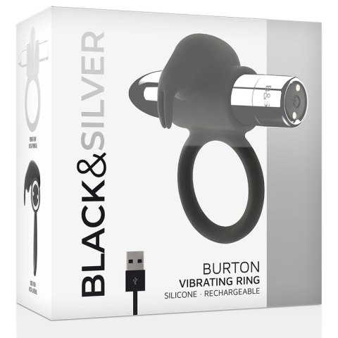 BLACK&SILVER Burton 10 Trybow Wibracji Pierścień Akumulatorowy Silikonowy