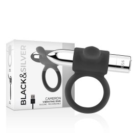 BLACK&SILVER Cameron srebrny - elastyczny pierścień wibrujący USB