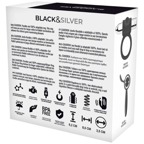 BLACK&SILVER Cameron srebrny - elastyczny pierścień wibrujący USB