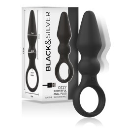 BLACK&SILVER OZZY silikonowy korek analny z 10 trybami wibracji
