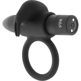 Black & Silver Burton Ring 10 trybow wibracji, czarny, silikon medyczny