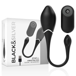 Black & Silver Jenell - Bezprzewodowe jajko wibrujące, silikon, 17 cm