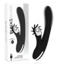 Black & Silver Johnny Vibe Bunny - silikonowy model z wibracjami USB 24 cm
