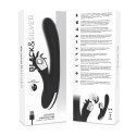 Black & Silver Johnny Vibe Bunny - silikonowy model z wibracjami USB 24 cm