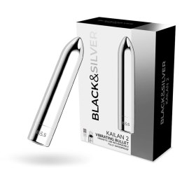 Black & Silver Kailan 2 Srebrny Mini Wibrujący Pocisk Magnetyczny