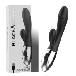 Black & Silver Kaleb Vibe dwusilnikowy model silikonowy 20 cm USB