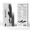 Black & Silver Kaleb Vibe dwusilnikowy model silikonowy 20 cm USB