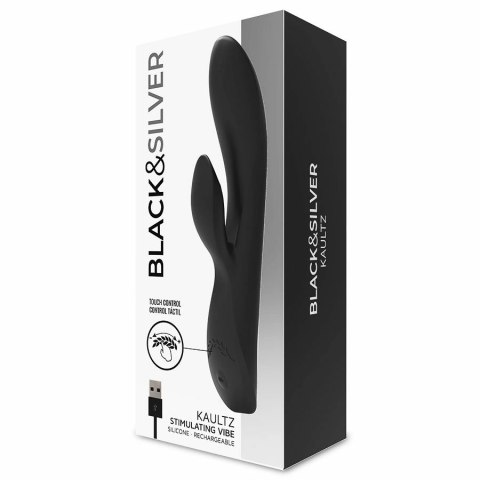 Black & Silver Kaultz Touch Control - wibrator silikonowy USB, wodoodporny