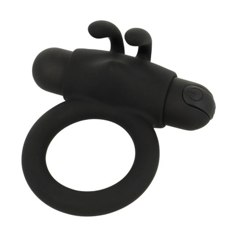 Black&Silver Agron 2.0 pierścień wibrujący silikonowy USB czarny