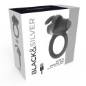 Black&Silver Agron 2.0 pierścień wibrujący silikonowy USB czarny