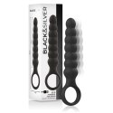 Black&Silver Bob silikonowy aplikator analny z wibracją, czarny IPX6