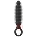 Black&Silver Bob silikonowy aplikator analny z wibracją, czarny IPX6