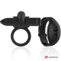 Black&Silver Burton - Pierścień wibrujący z pilotem WatchMe, silikonowy