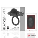 Black&Silver Burton - Pierścień wibrujący z pilotem WatchMe, silikonowy