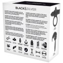 Black&Silver Burton - Pierścień wibrujący z pilotem WatchMe, silikonowy